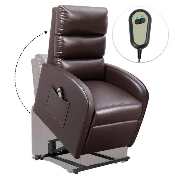 Brown Lift Chair and Massagers in Faux Leather